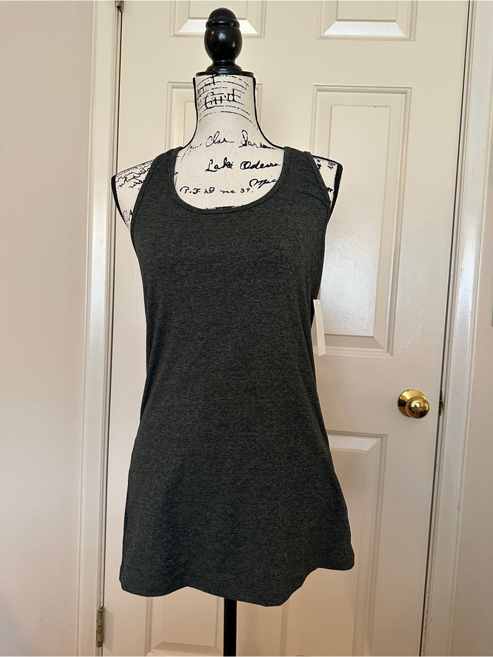Halston Heritage Dark Heather Gray Tank Top small